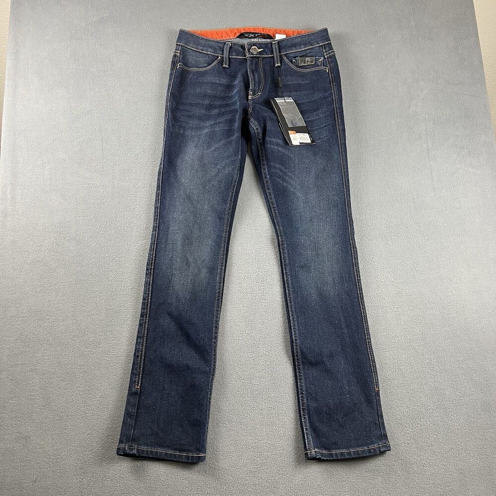 Harley Davidson Jeans Womens 29X32 Blue Armalith FXRG Mid Rise Motocycle Pants